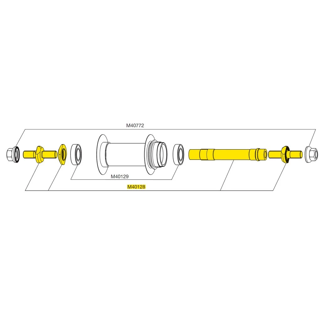 Mavic Comete Track Hub Axle Bolt + Lock Nut - M40128 - Image 2