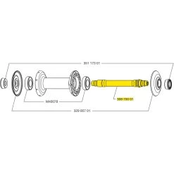 Mavic Front Wheel Axle For Cosmic Carbone CXR 80 - 30870001