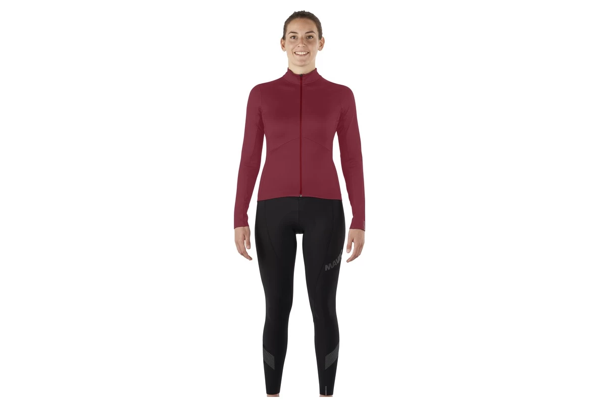 Mavic Sequence Thermo Women's Long Sleeve Jersey Bordeau - Image 2